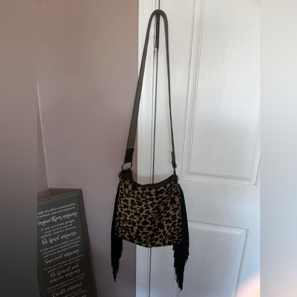 Beautiful Leopard Crossbody Made by the Fringed Cactus Designs. - Picture 2 of 9